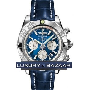 Breitling Chronomat B01 3 (SS / Blue / Croc Leather )
