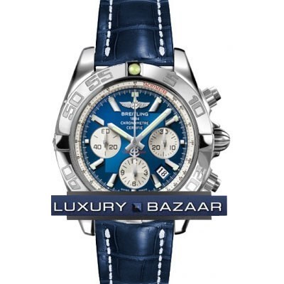 Breitling Chronomat B01 3 (SS / Blue / Croc Leather )