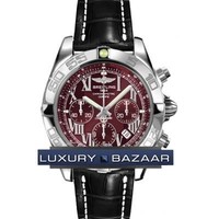Breitling Chronomat B01 (SS / Burgundy / Croc Leather )
