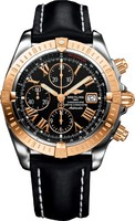 Breitling Chronomat Evolution (SS- RG / Black / Leather )