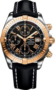 Breitling Chronomat Evolution (SS- RG / Black / Leather )