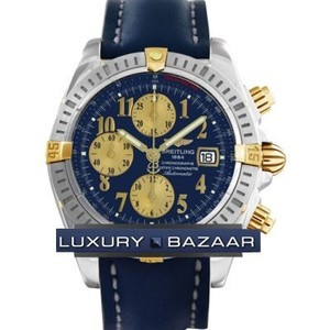 Breitling Chronomat Evolution (SS- YG / Blue / Leather )