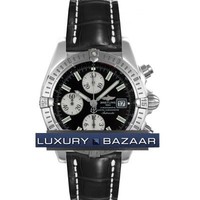 Breitling Chronomat Evolution (SS / Black / Croc Leather )