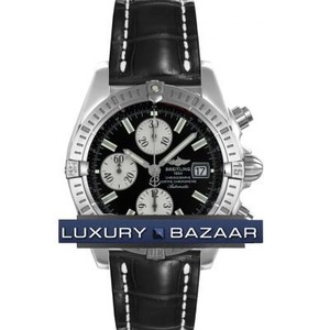 Breitling Chronomat Evolution (SS / Black / Croc Leather )