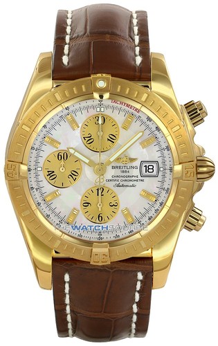 Breitling Chronomat Evolution (YG / Black / Croc Leather)