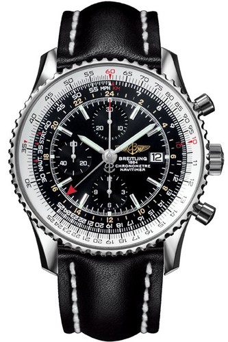 Breitling Navitimer World (SS / Black / Leather)