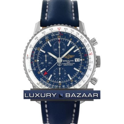 Breitling Navitimer World a2432212 / c651-3LT (SS / Blue / Leather)