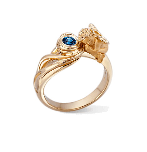Кольцо Carrera y Carrera Baby Angel Solitaire (Blue Sapphire) DA11208 010404