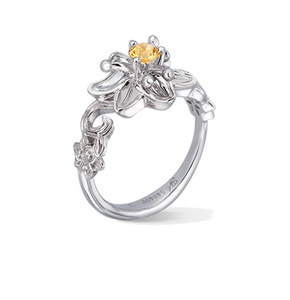 Кольцо Carrera y Carrera Jazmin Solitaire (Yellow Sapphire) DA12762 020406