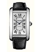 Cartier Americane Tank Extra Large ( WG/ Silver /Leather)