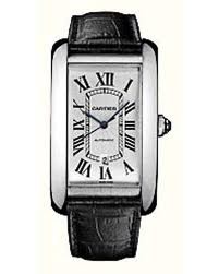 Cartier Americane Tank Extra Large ( WG/ Silver /Leather)