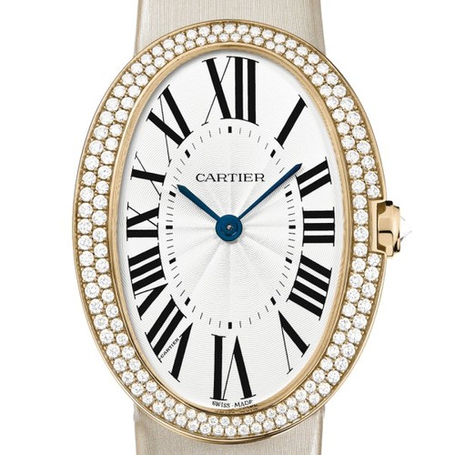 Cartier Baignoire Large (RG-Diamonds / Silver/ Fabric)