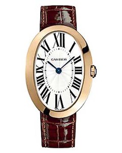 Cartier Baignoire Large (RG / Silver/ Leather)