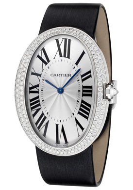 Cartier Baignoire Large (WG-Diamonds / Silver/ Fabric)