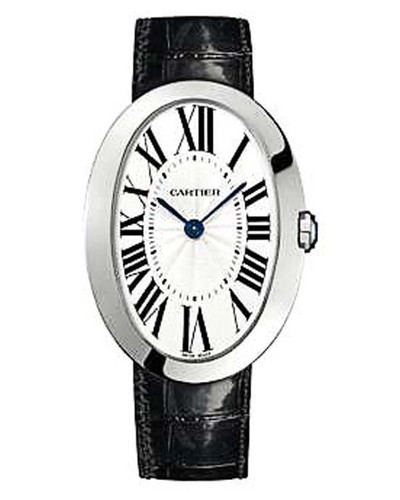 Cartier Baignoire Large (WG / Silver/ Leather)
