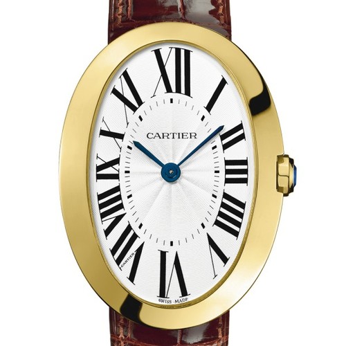 Cartier Baignoire Large (YG / Silver/ Leather)