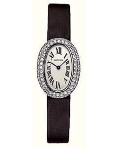 Cartier Baignoire Mini (WG-Diamonds / Silver/ Fabric)