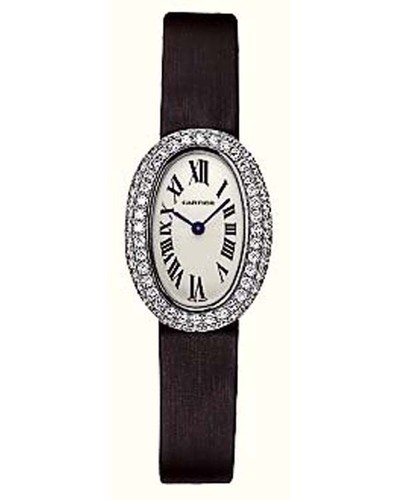 Cartier Baignoire Mini (WG-Diamonds / Silver/ Fabric)