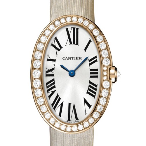 Cartier Baignoire Small (RG-Diamonds / Silver/ Fabric)