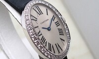 Cartier Baignoire Small (WG-Diamonds / Silver/ Fabric)