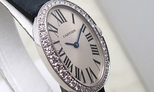 Cartier Baignoire Small (WG-Diamonds / Silver/ Fabric)