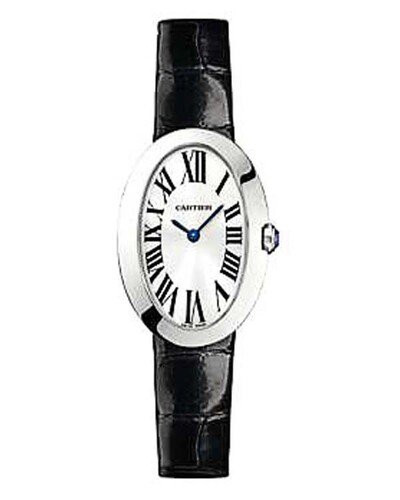 Cartier Baignoire Small (WG / Silver/ Leather)