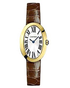 Cartier Baignoire Small (YG / Silver/ Leather)