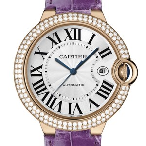 Cartier Ballon Bleu Large (RG- Diamonds / Silver/ Leather)