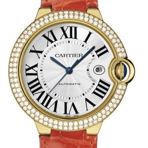 Cartier Ballon Bleu Large (YG- Diamonds / Silver/ Leather)
