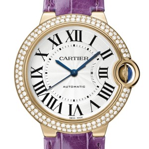 Cartier Ballon Bleu Medium (RG- Diamonds / Silver/ Leather)