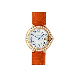 Cartier Ballon Bleu Small (YG- Diamonds / Silver/ Leather)