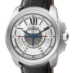 Cartier Calibre Central Chronograph (WG / Silver/ Leather)