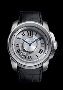 Cartier Calibre de Cartier Astrotourbillon (Titanium / Silver / Leather Strap)