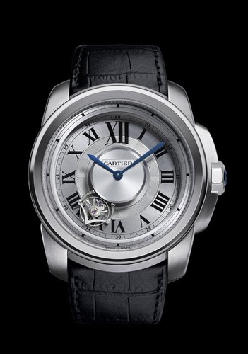 Cartier Calibre de Cartier Astrotourbillon (Titanium / Silver / Leather Strap)