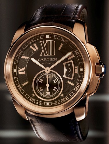 Cartier Calibre De Cartier (RG/ Chocolate/ Leather)