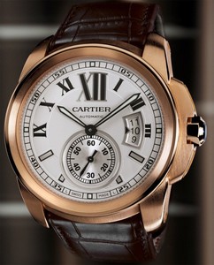 Cartier Calibre De Cartier (RG/ Silver/ Leather)