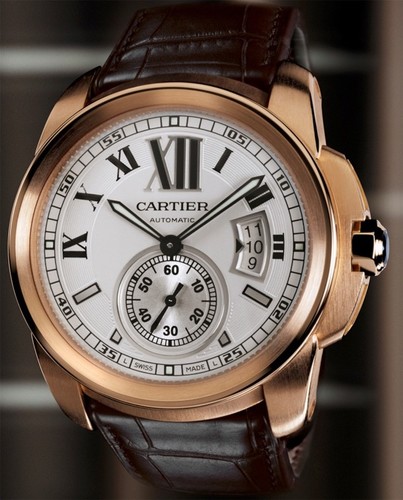 Cartier Calibre De Cartier (RG/ Silver/ Leather)