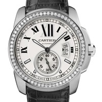 Cartier Calibre De Cartier (WG- Diamonds/ Silver /Leather)