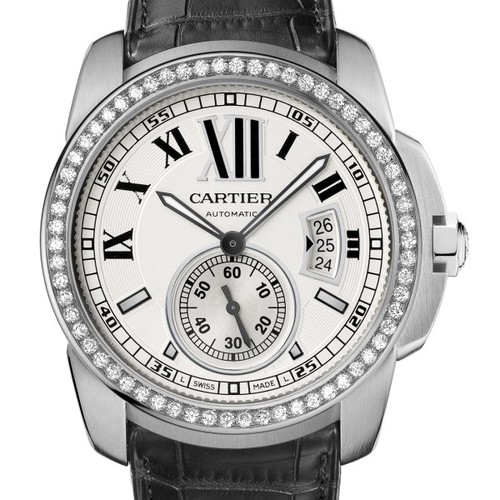 Cartier Calibre De Cartier (WG- Diamonds/ Silver /Leather)