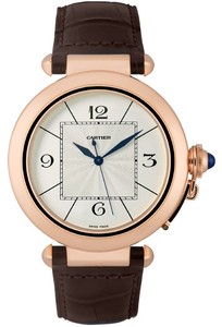 Cartier Pasha 42mm (RG / Silver /Croc Leather)