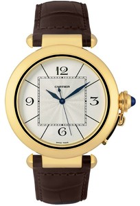 Cartier Pasha 42mm (YG / Silver /Croc Leather)