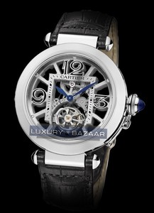 Cartier Pasha de Cartier Flying Tourbillon (WG / Skeleton / Leather Strap)