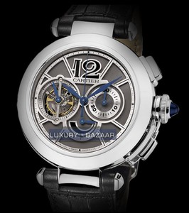 Cartier Pasha de Cartier Tourbillon (WG / Slate / Leather Strap)