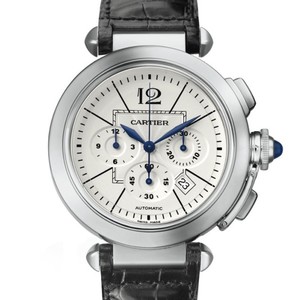 Cartier Pasha Extra Large Chronograph (SS/ Silver/ Leather)