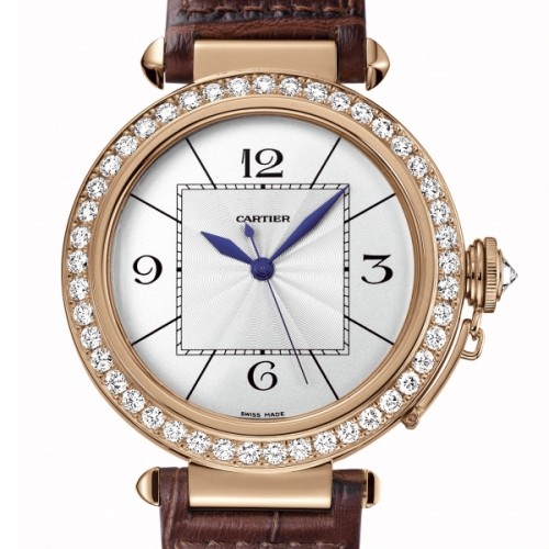 Cartier Pasha Extra Large (RG- Diamonds / Silver / Leather)