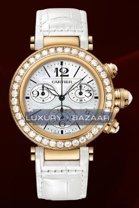 Cartier Pasha Seatimer Medium (RG- Diamonds / MOP / Leather)