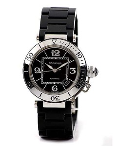 Cartier Pasha Seatimer (SS / Black / Rubber)