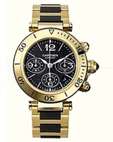Cartier Pasha Seatimer (YG / Black / YG-Rubber Bracelet)