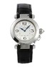 Cartier Pasha Small 1 (WG/ Silver- Diamonds / Leather)
