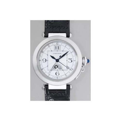 Cartier Pasha XL (SS / Silver / Leather Strap)